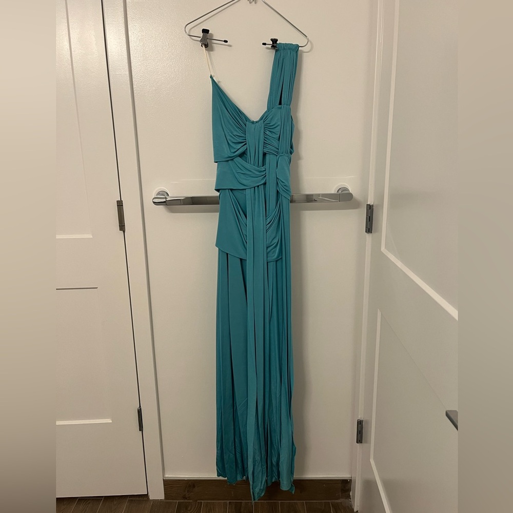Sexy Teal Maxi Dress with Cut-Outs